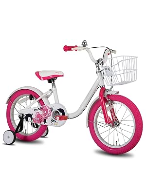 Joystar Girls Bike for Toddlers and Kids Ages 2 to 7 Years Old 12 14 16 Inch Kids Bike with Training Wheels Handbrake and Basket