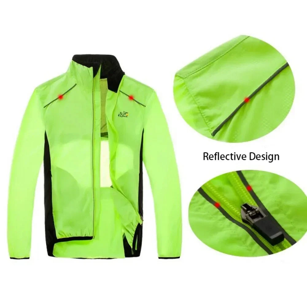 Reflective Men's Waterproof Rain Jacket Windbreaker for Running Cycling Golf and MTB Bike Wear