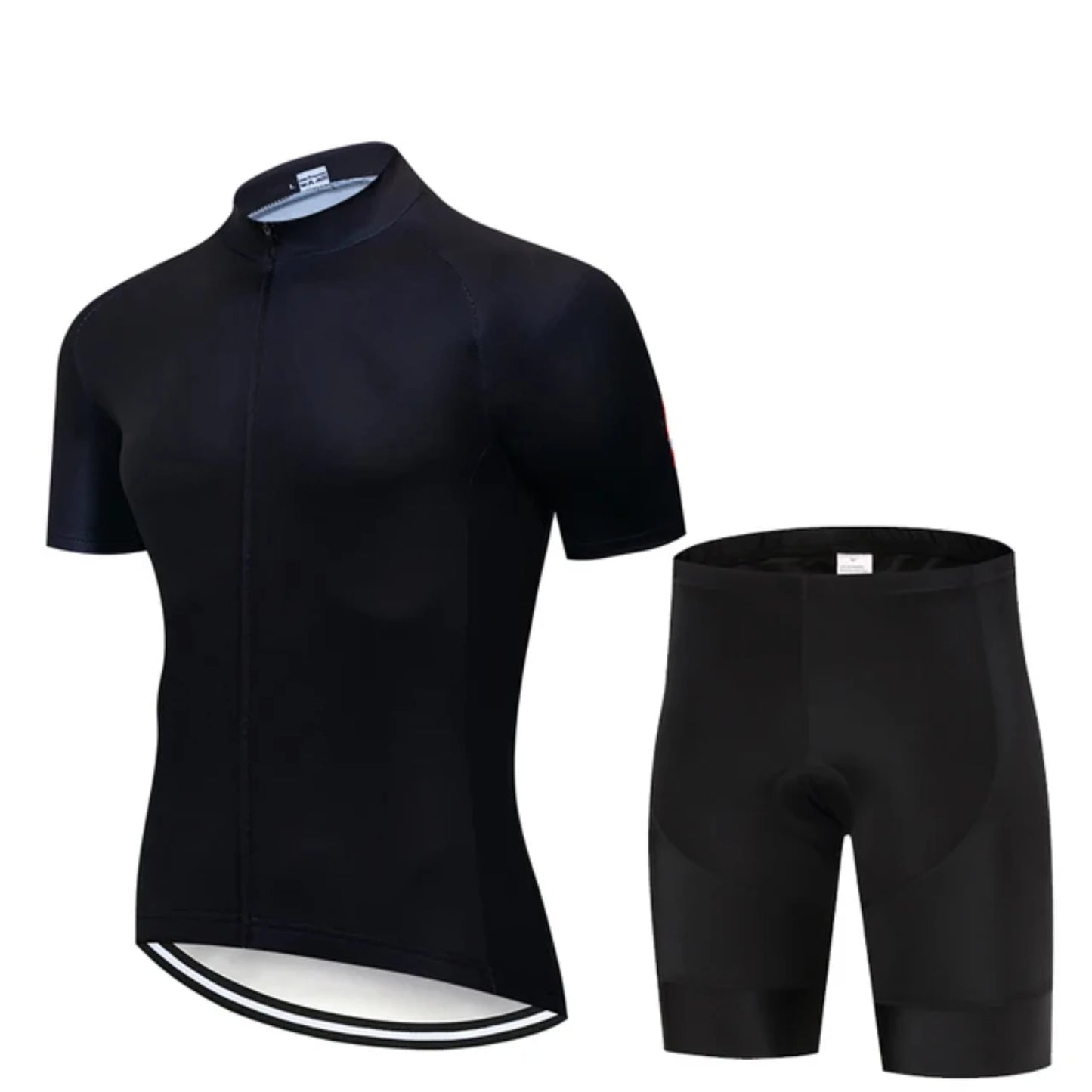 All Black Cycling Jersey Bib Short Set 2024 Men's Mountain Bicycle Clothing Short Sleeve Suit Sports MTB Bike Training Uniform