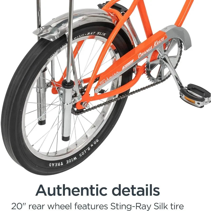 Schwinn Classic Krate Kids Bike for Boys and Girls Age 6 Plus Years Old 13 Inch Frame Iconic Sting Ray Frame and Springer Fork
