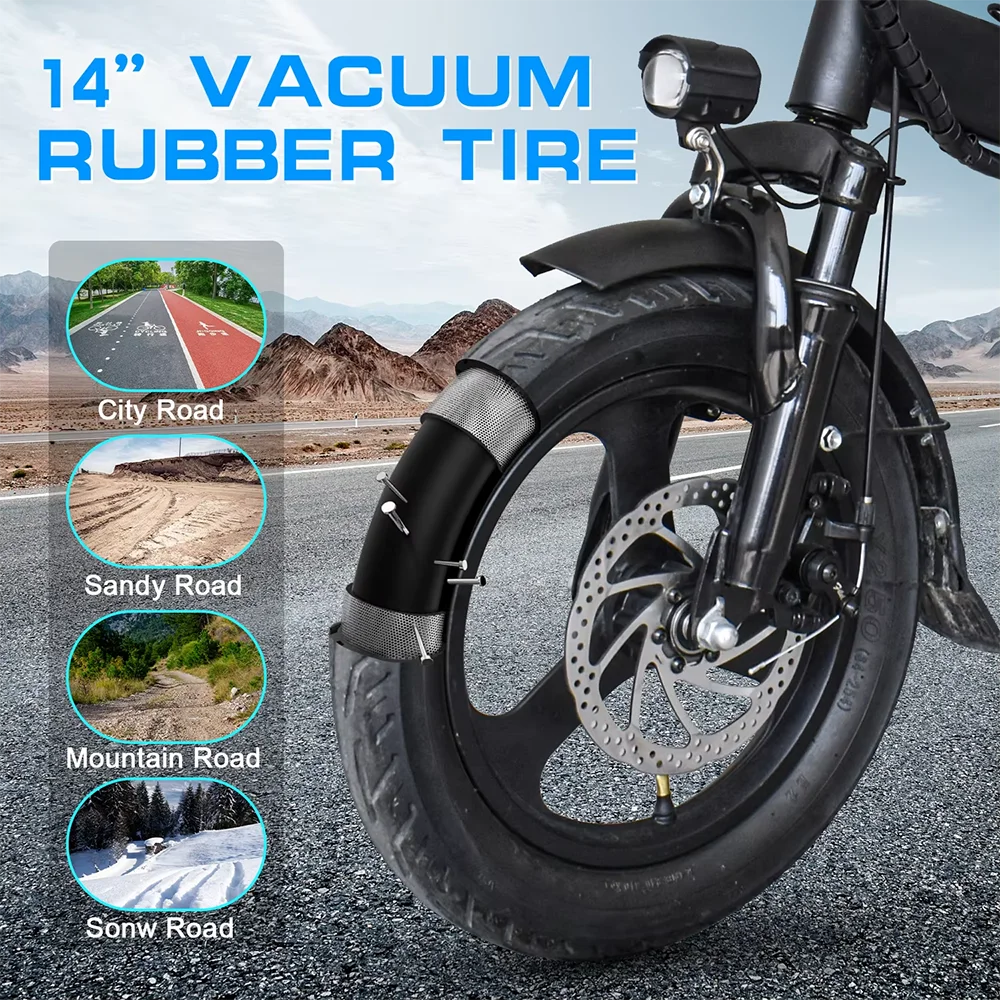 Folding Electric Bike 48V 15AH for Adults 400W Max Speed 32KMH City Bicycle with 14 Inch Tires