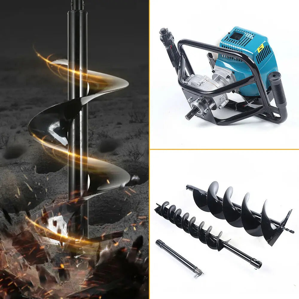 Drill Sets Powerful Double Screw Bit Digging Machine with Lengthening Rod for Soil Sample Collection and Pole Hole Drilling