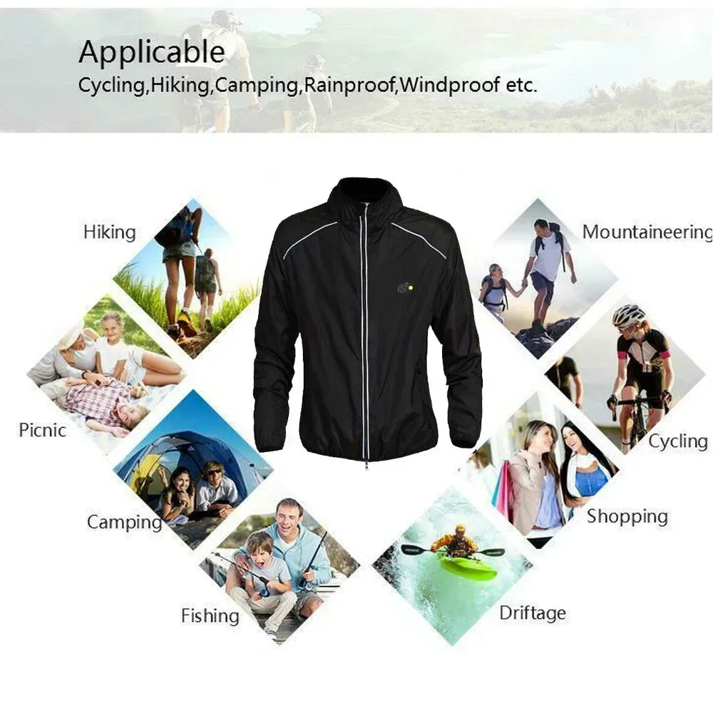 Reflective Men's Waterproof Rain Jacket Windbreaker for Running Cycling Golf and MTB Bike Wear