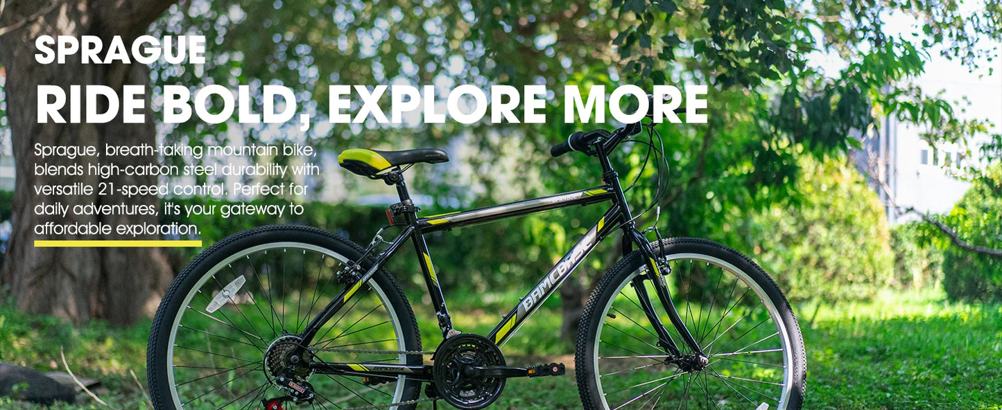 Hiland 24 26 Inch Mountain Bike for Men Women 21 Speeds High Carbon Steel Frame Sport Cycling MTB Bicycle for Adult