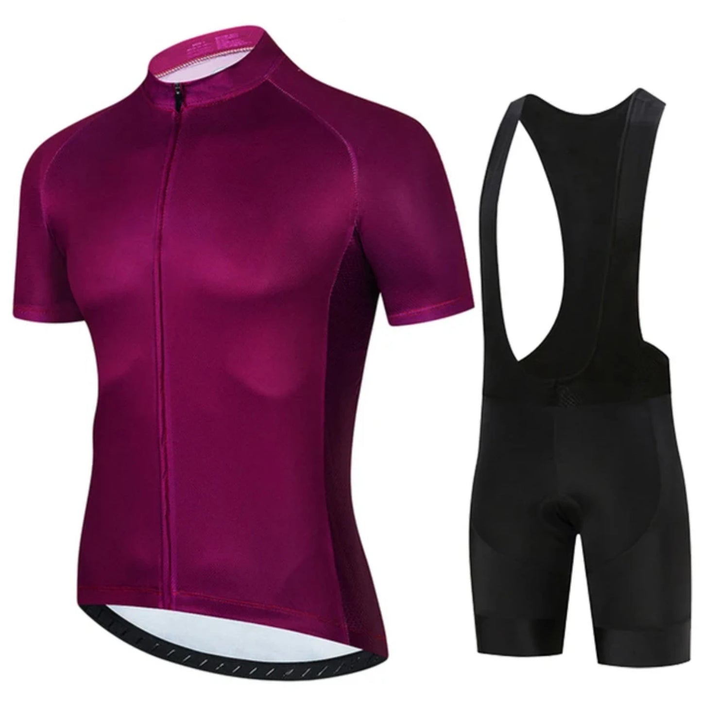 All Black Cycling Jersey Bib Short Set 2024 Men's Mountain Bicycle Clothing Short Sleeve Suit Sports MTB Bike Training Uniform