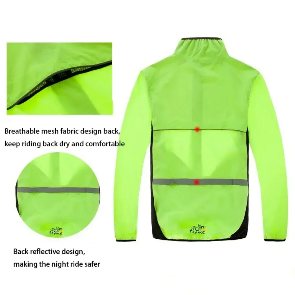 Reflective Men's Waterproof Rain Jacket Windbreaker for Running Cycling Golf and MTB Bike Wear