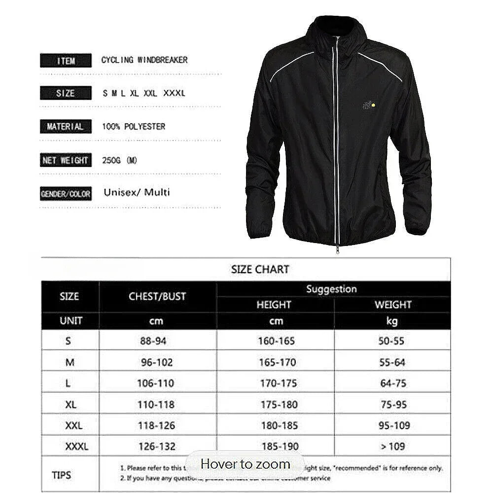 Reflective Men's Waterproof Rain Jacket Windbreaker for Running Cycling Golf and MTB Bike Wear
