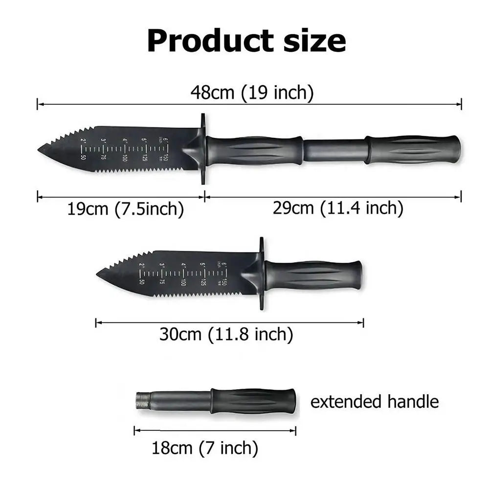 Metal Detector Digging Tool Serrated Edge Digger With Sheath Stainless Steel Garden Shovel Knife Extended Handle