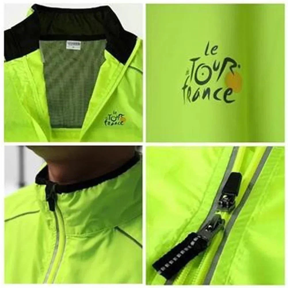 Reflective Men's Waterproof Rain Jacket Windbreaker for Running Cycling Golf and MTB Bike Wear