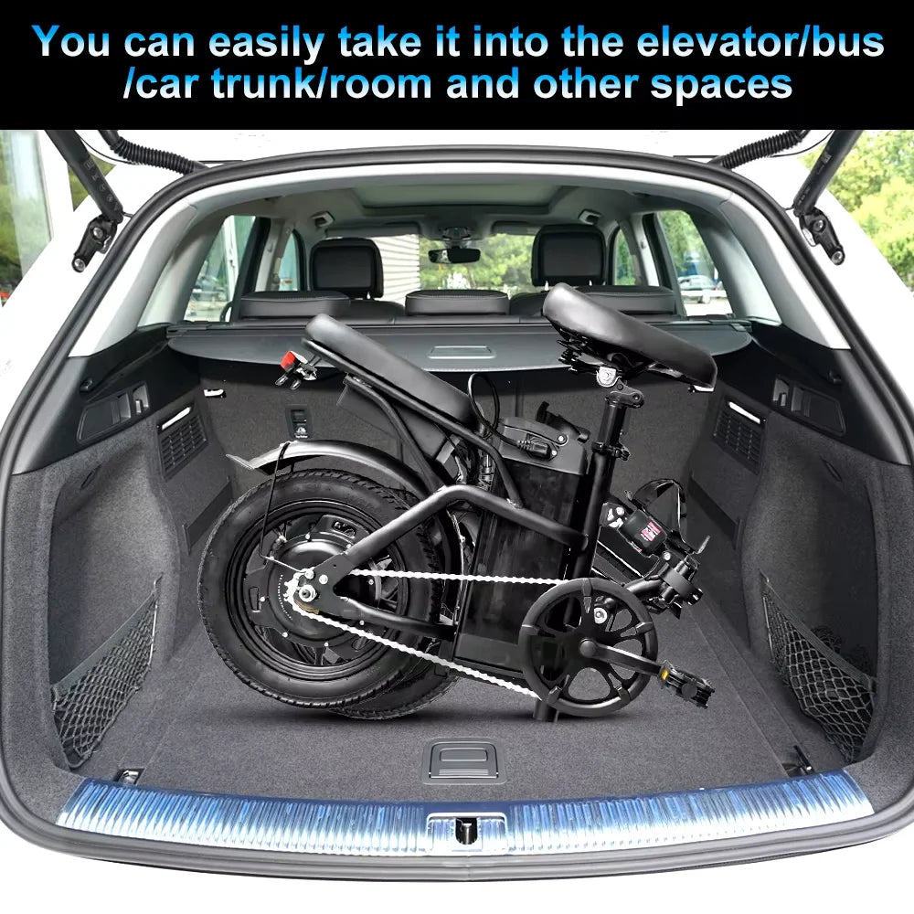 Folding Electric Bike 48V 15AH for Adults 400W Max Speed 32KMH City Bicycle with 14 Inch Tires