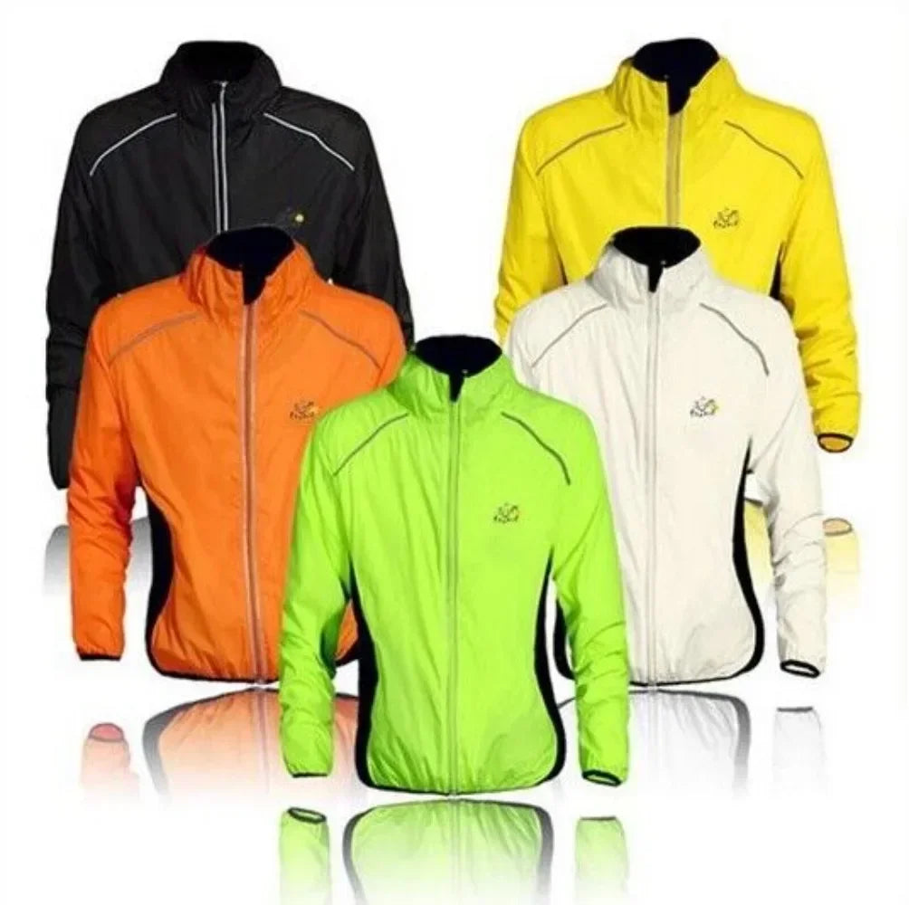 Reflective Men's Waterproof Rain Jacket Windbreaker for Running Cycling Golf and MTB Bike Wear