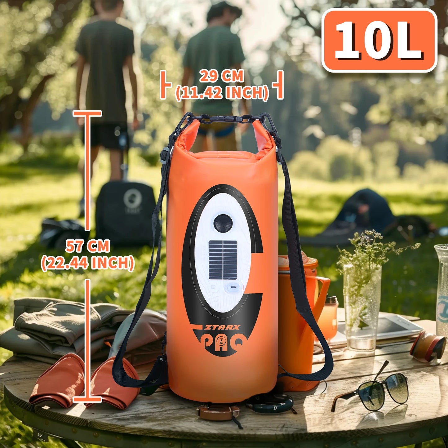 SELORSS Solar Battery Powered Waterproof Hiking Camping Backpack Outdoor Climbing Sport Bag with Bluetooth Speaker Large Capacity
