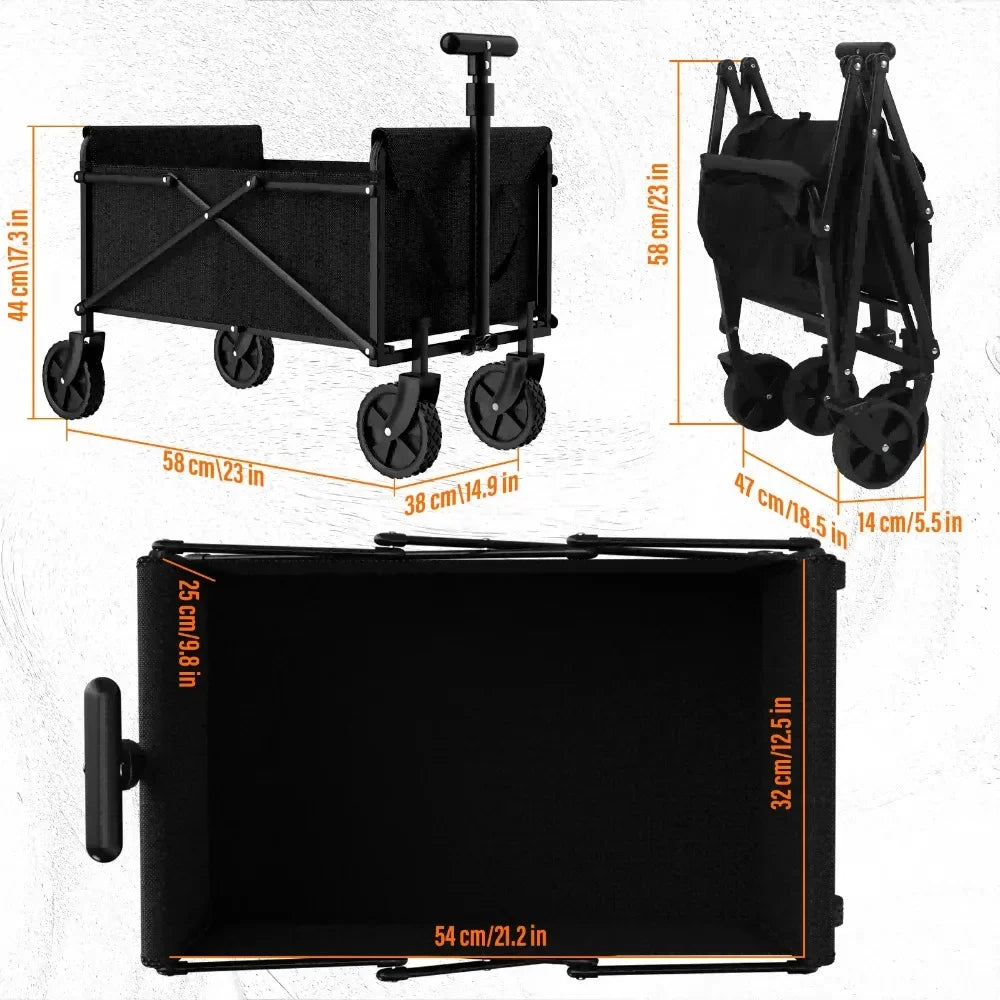 Outdoor Camping Handcart with Foldable Wheels for Easy Transport