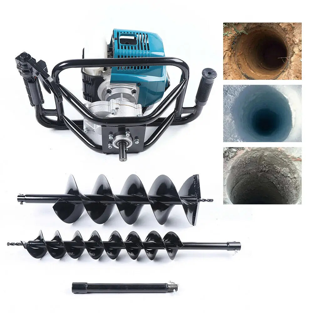 Drill Sets Powerful Double Screw Bit Digging Machine with Lengthening Rod for Soil Sample Collection and Pole Hole Drilling