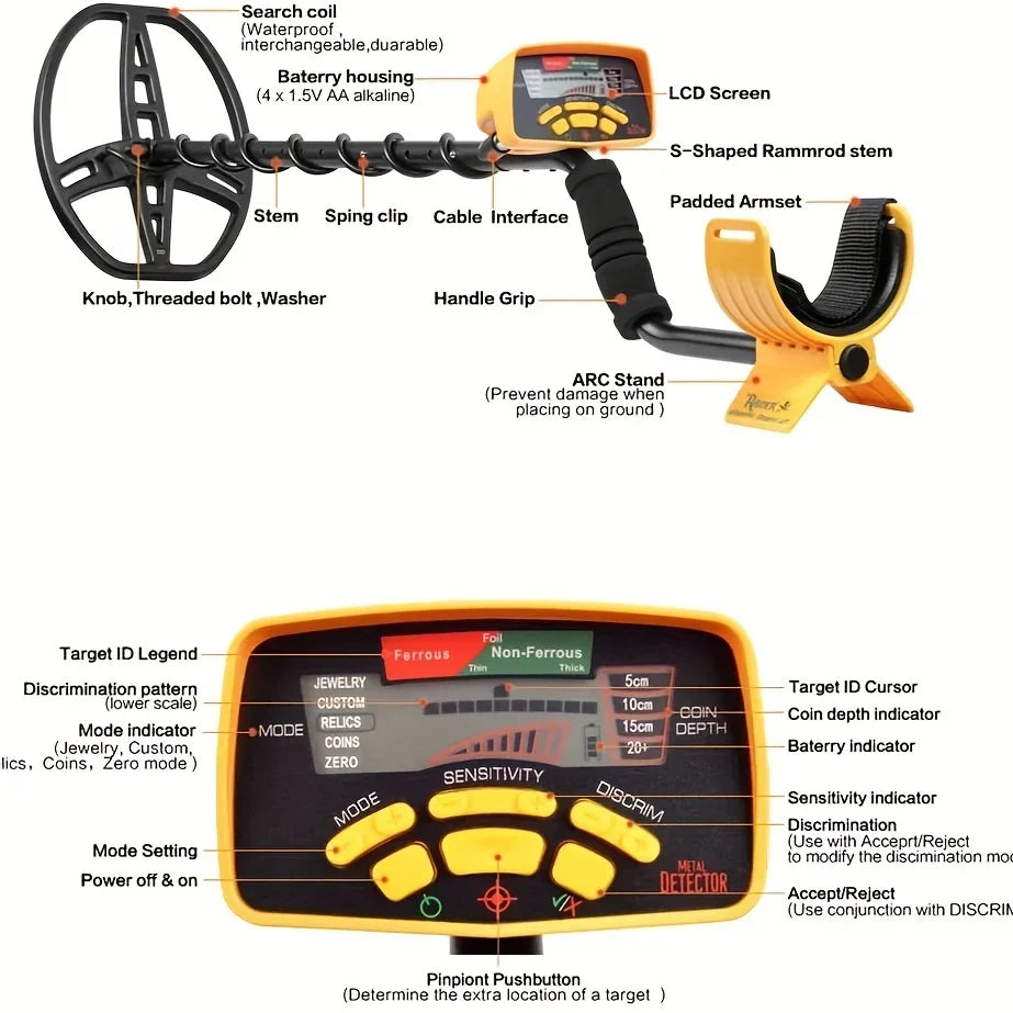 MD6350 Underground Metal Detector Gold Digger Treasure Hunter Professional Detecting Equipment Two Year Warranty