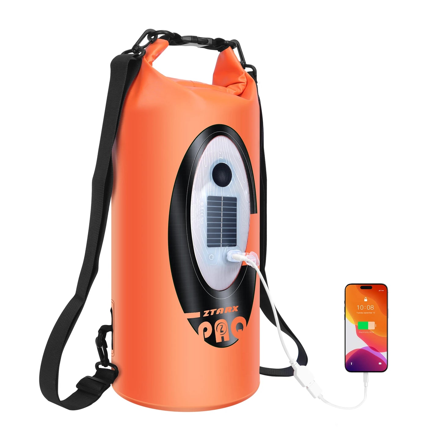 SELORSS Solar Battery Powered Waterproof Hiking Camping Backpack Outdoor Climbing Sport Bag with Bluetooth Speaker Large Capacity
