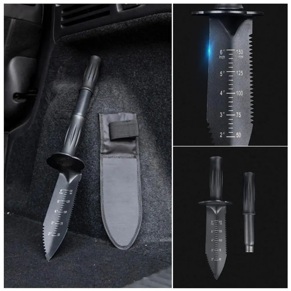 Metal Detector Digging Tool Serrated Edge Digger With Sheath Stainless Steel Garden Shovel Knife Extended Handle