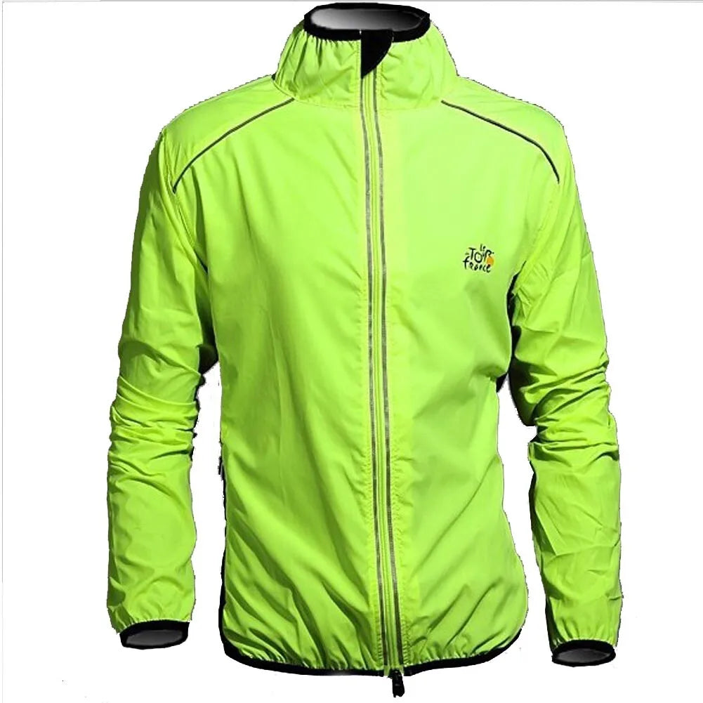 Reflective Men's Waterproof Rain Jacket Windbreaker for Running Cycling Golf and MTB Bike Wear