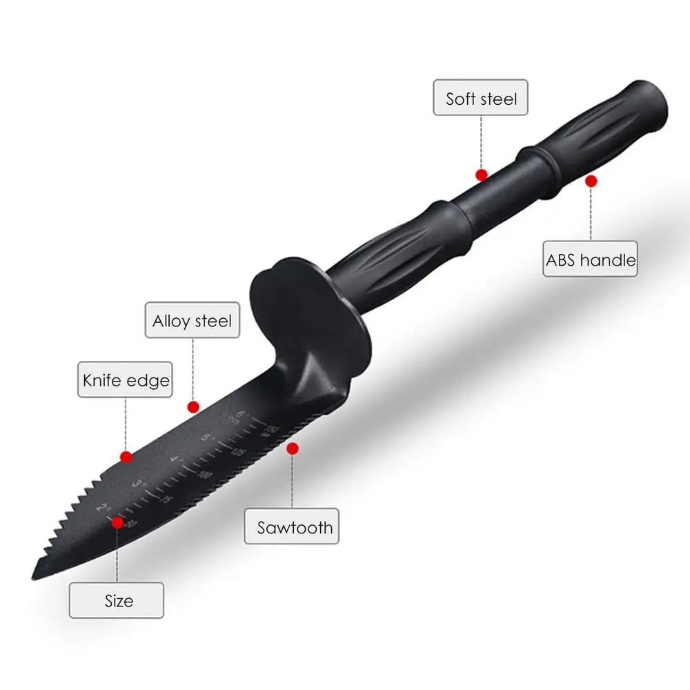 Metal Detector Digging Tool Serrated Edge Digger With Sheath Stainless Steel Garden Shovel Knife Extended Handle