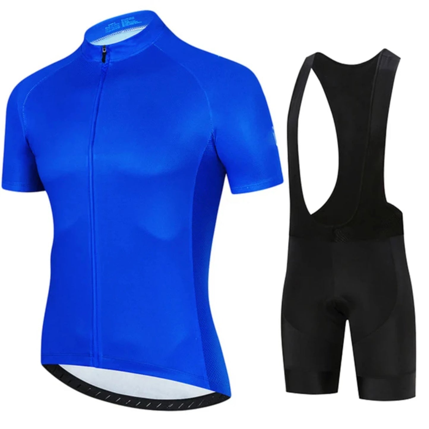 All Black Cycling Jersey Bib Short Set 2024 Men's Mountain Bicycle Clothing Short Sleeve Suit Sports MTB Bike Training Uniform