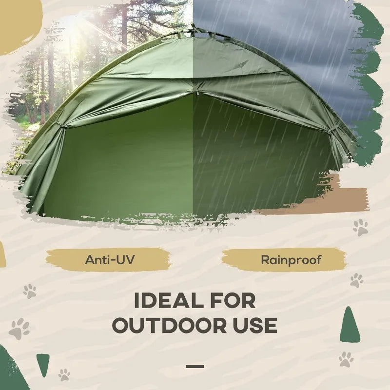 Outsunny Single Person Camping Tent Cot Folding Cot Combo Off Ground Tent Covered Outdoor Bed with Carry Bag for Hiking