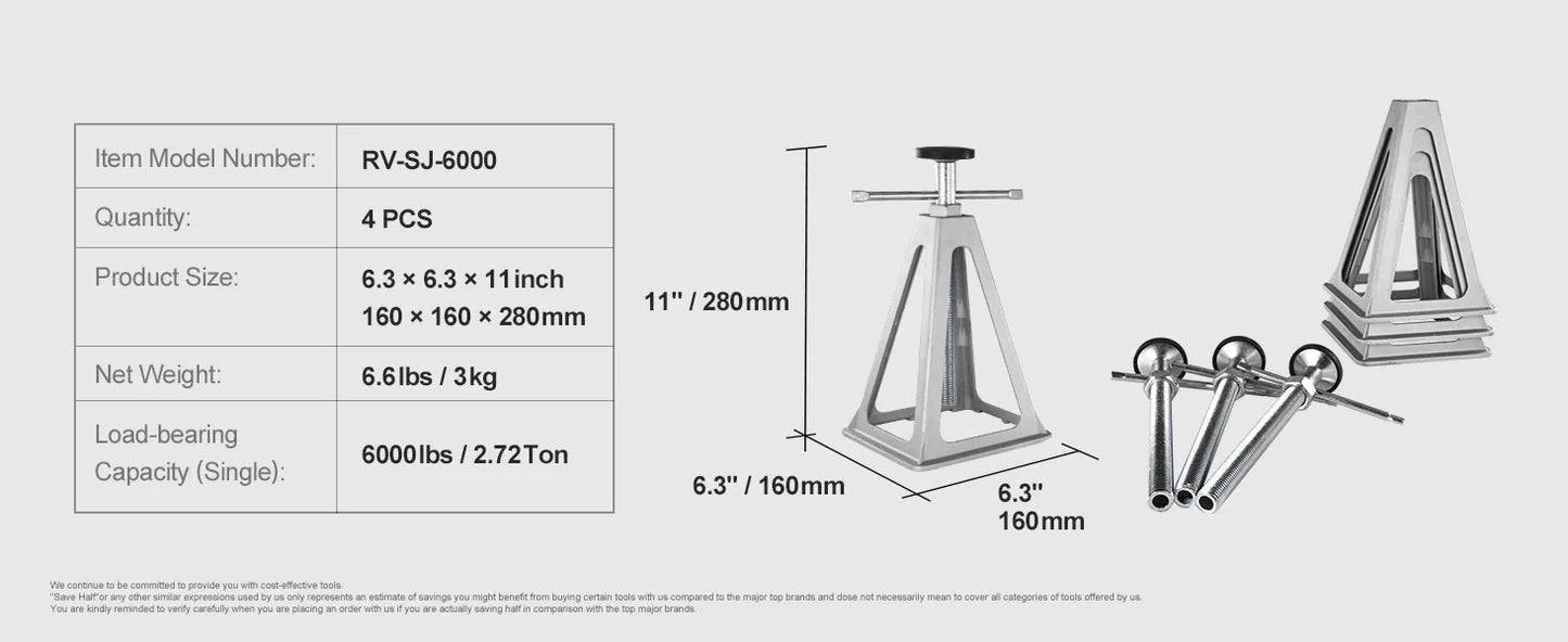 SucceBuy RV Stabilizer Jacks 4 Pack Aluminum Leveling Jacks