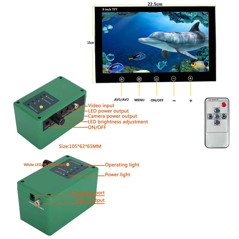 MOUNTAINONE Underwater Fishing Camera Fish Finder With LEDs And Infrared
