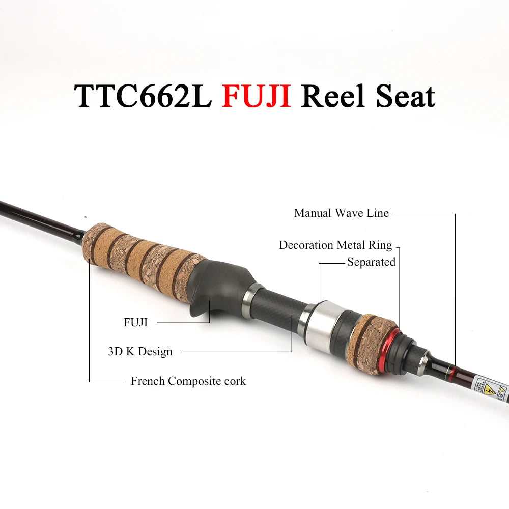 KUYING Teton L Light 1.98m 6'6'' Baitcasting Fishing Rod