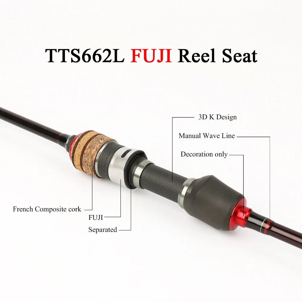 KUYING Teton L Light 1.98m 6'6'' Baitcasting Fishing Rod