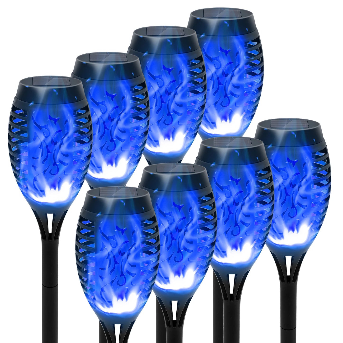Solar Flame Torch Lights LED Outdoor Lawn Path Decor