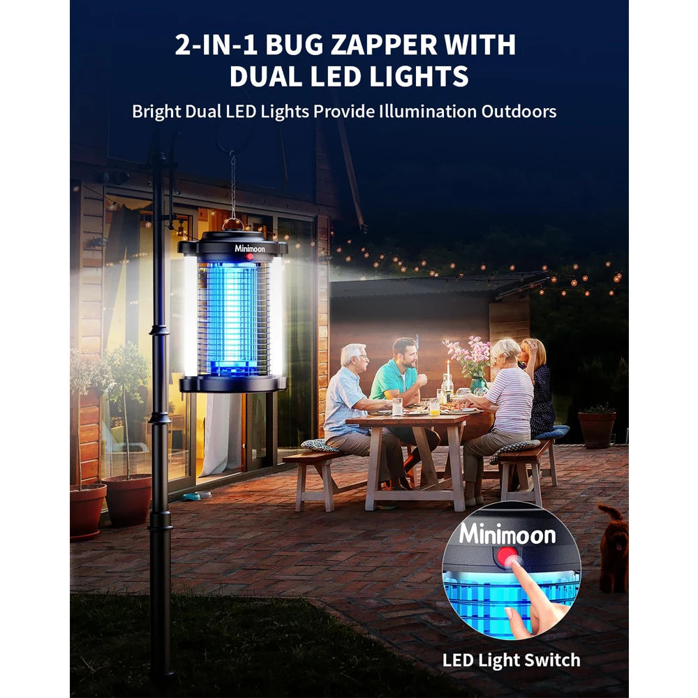 Outdoor Bug Zapper Minimoon Dual LED 4200V 15W IPX4 Trap