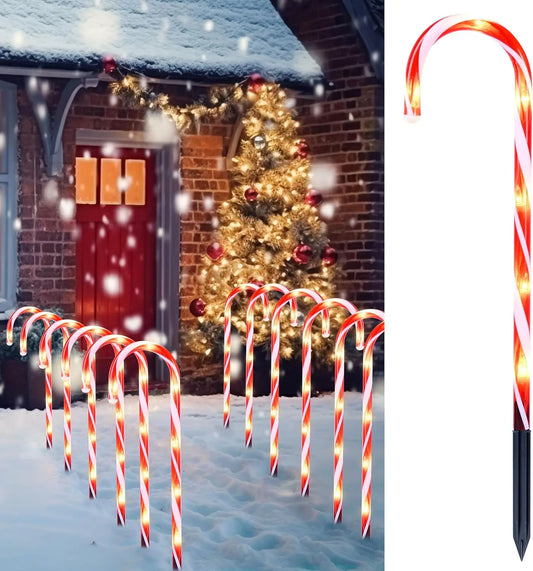 Joyfy Candy Cane Pathway Lights Prelit Outdoor Xmas Decor