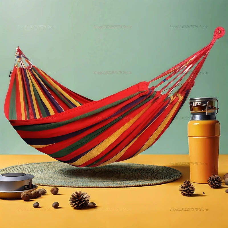 SHXI Outdoor Double Hammock Canvas Portable Indoor Outdoor