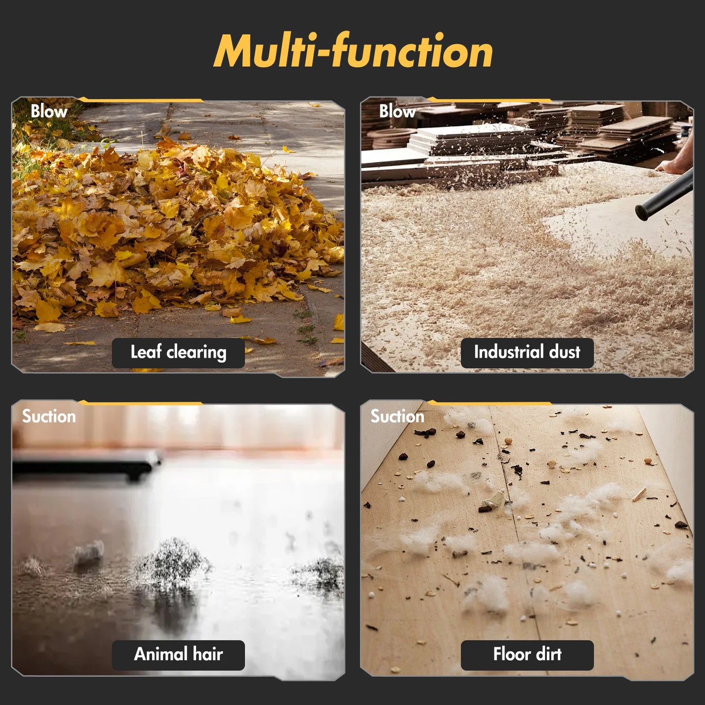 21V Cordless Leaf Blower 2in1 Portable Debris Cleanup