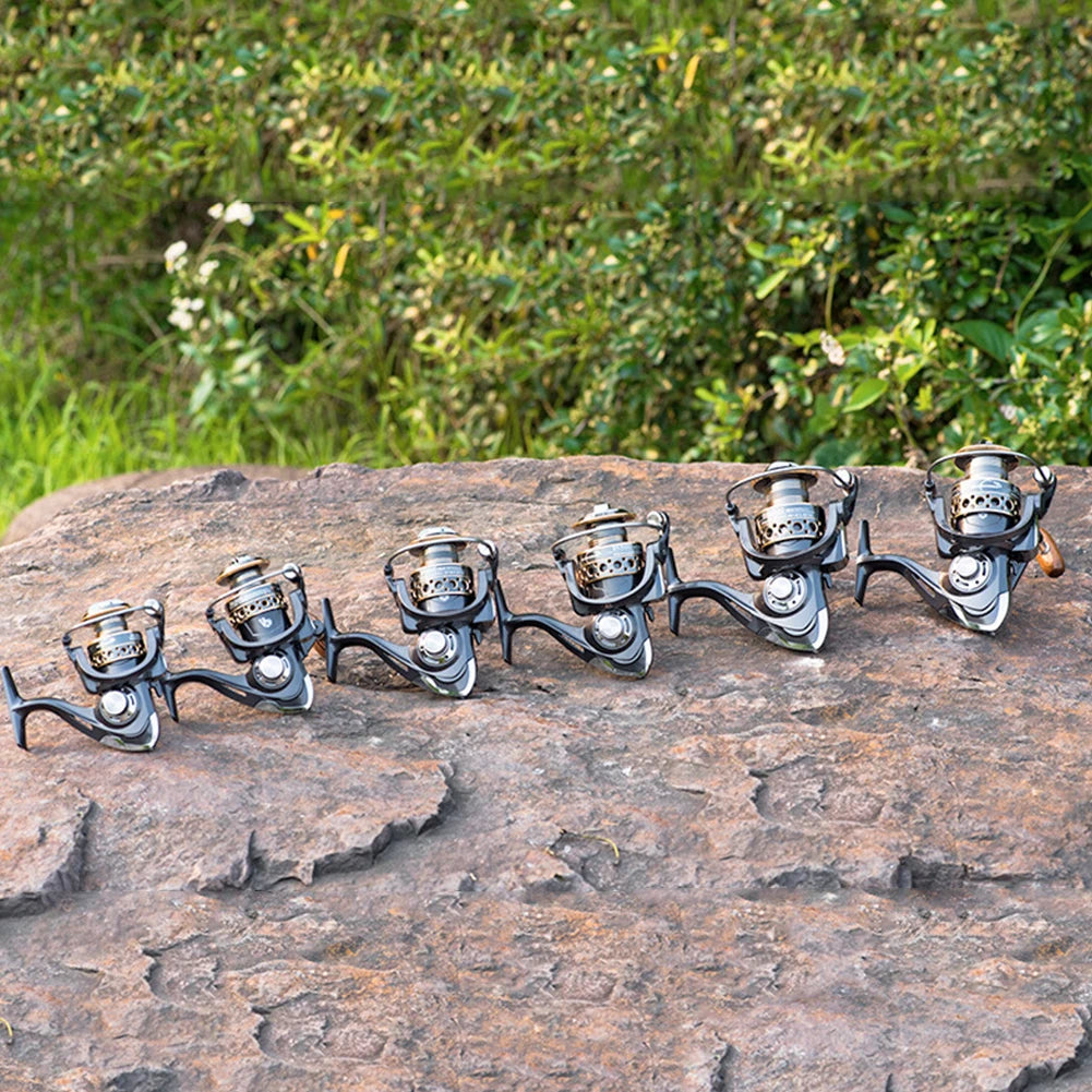 Spinning Fishing Reel With Wood Handle For Saltwater And Freshwater