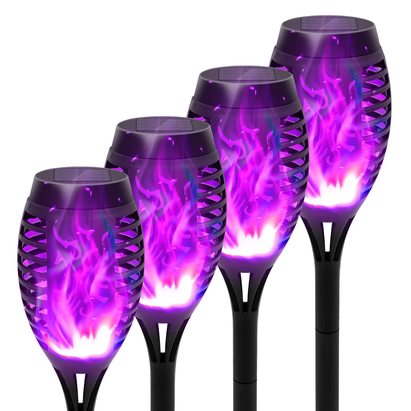 Solar Flame Torch Lights LED Outdoor Lawn Path Decor