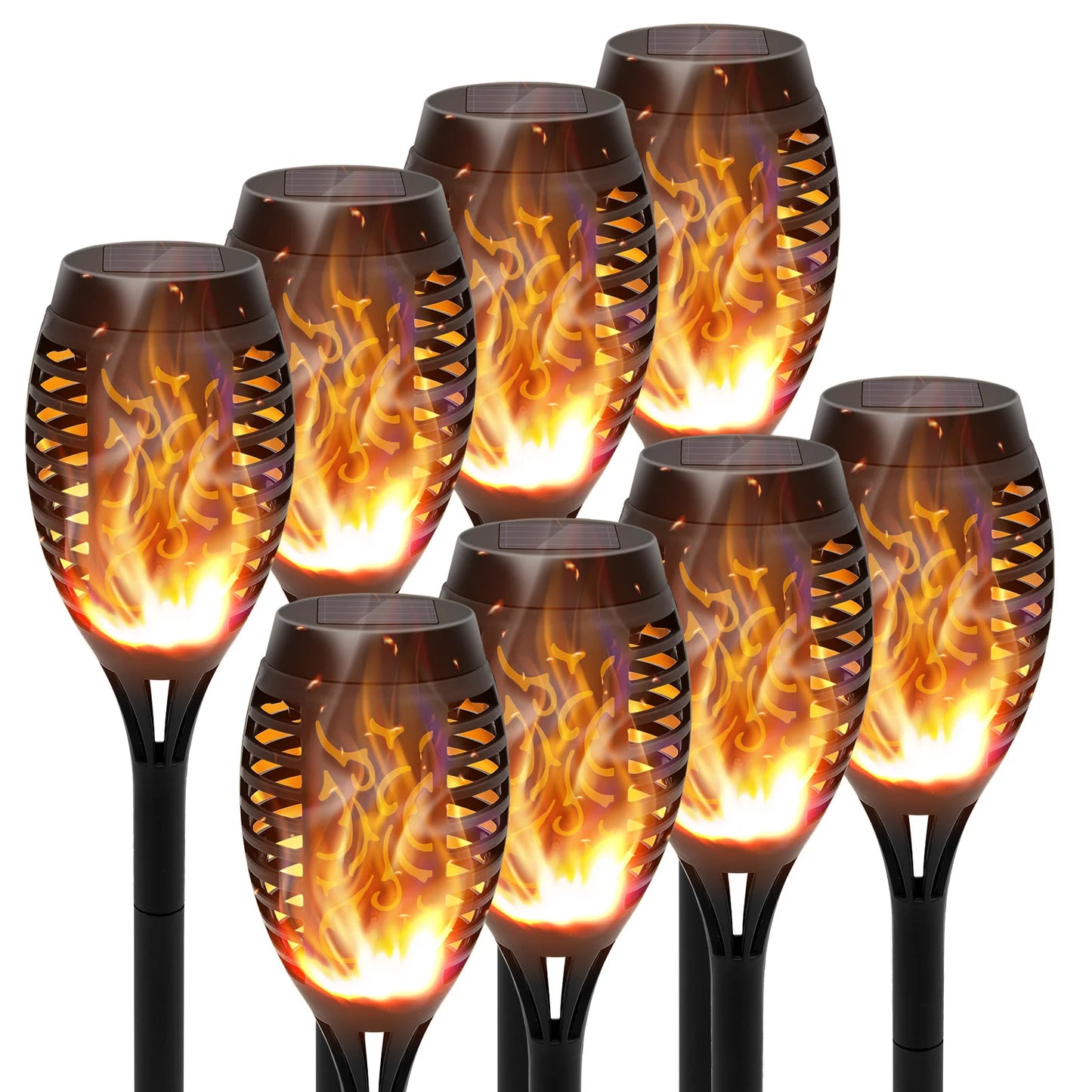 Solar Flame Torch Lights LED Outdoor Lawn Path Decor