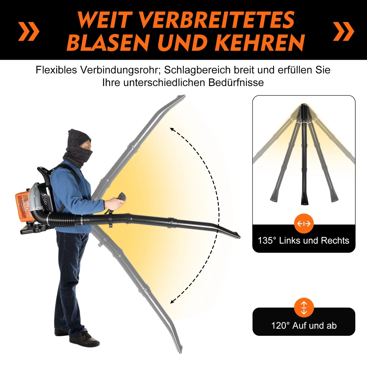 Bymaocar Commercial Grade Gas Powered Backpack Leaf Blower