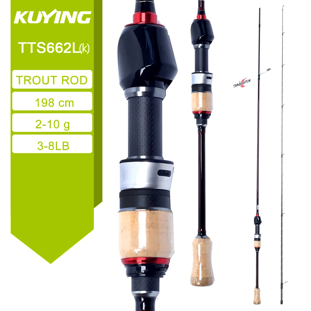 Kuying Carbon Fishing Lure Rod for Casting Spinning River