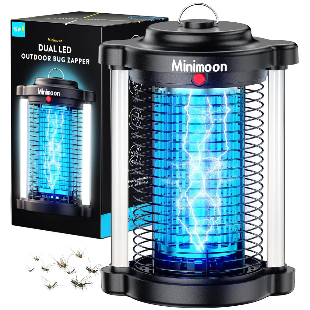 Outdoor Bug Zapper Minimoon Dual LED 4200V 15W IPX4 Trap