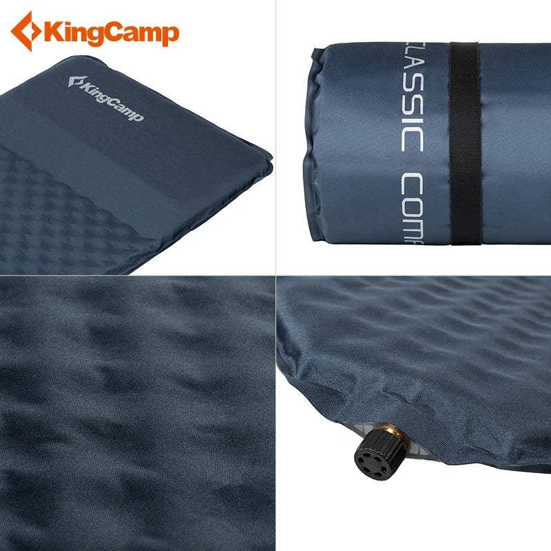 KingCamp Single Self Inflating Sleeping Mat with Built In Pillow for Camping Backpacking and Hiking