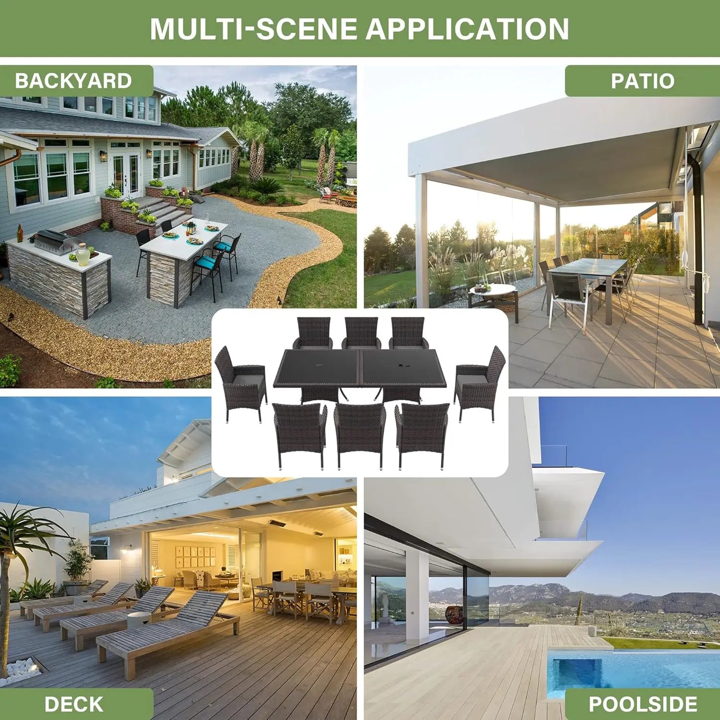 10-Piece All-Weather Wicker Patio Dining Set With Tempered Glass