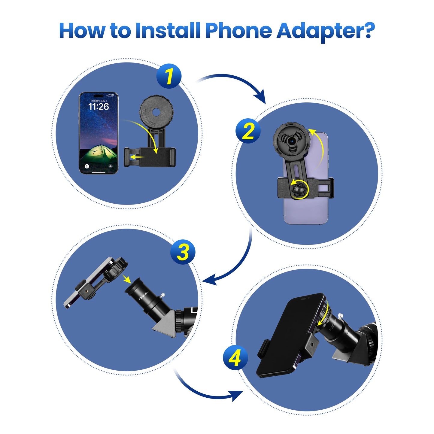 Astronomical Telescope 210x Magnification With Mobile Holder Stargazing App