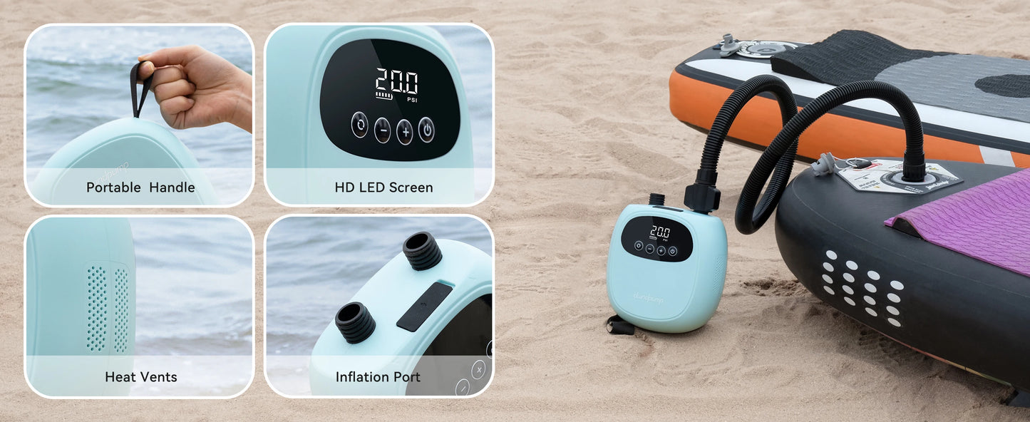 Electric 20 PSI SUP Pump With 38.48Wh Battery Paddle