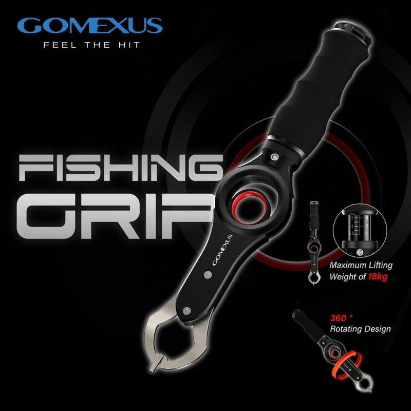 Gomexus Fish Lip Gripper with Scale Maximum 40 Pounds for Safe Handling Fish Easy Hook Removal Ideal Fishing Gifts for Men