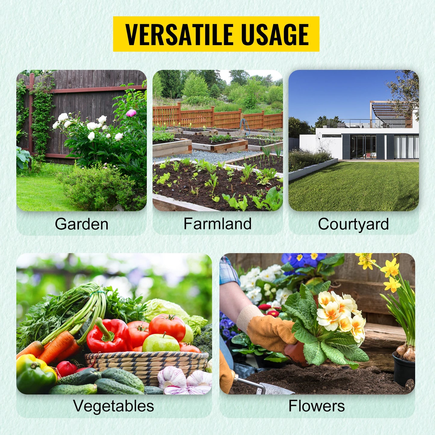 VEVOR Walk In Tunnel Greenhouse With Galvanized Frame Waterproof Cover