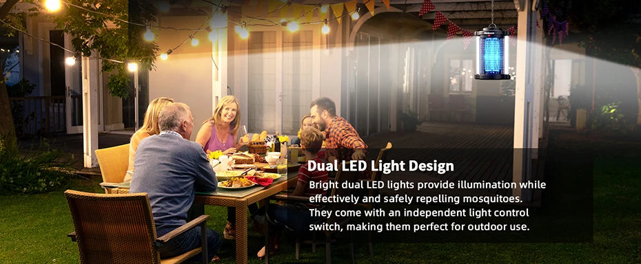 Outdoor Bug Zapper Minimoon Dual LED 4200V 15W IPX4 Trap