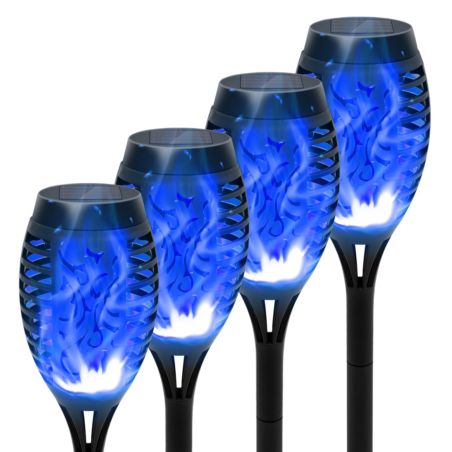 Solar Flame Torch Lights LED Outdoor Lawn Path Decor
