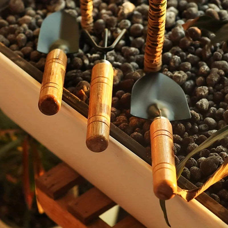 3-Piece Garden Tool Set Rake Shovel for Plants and Soil