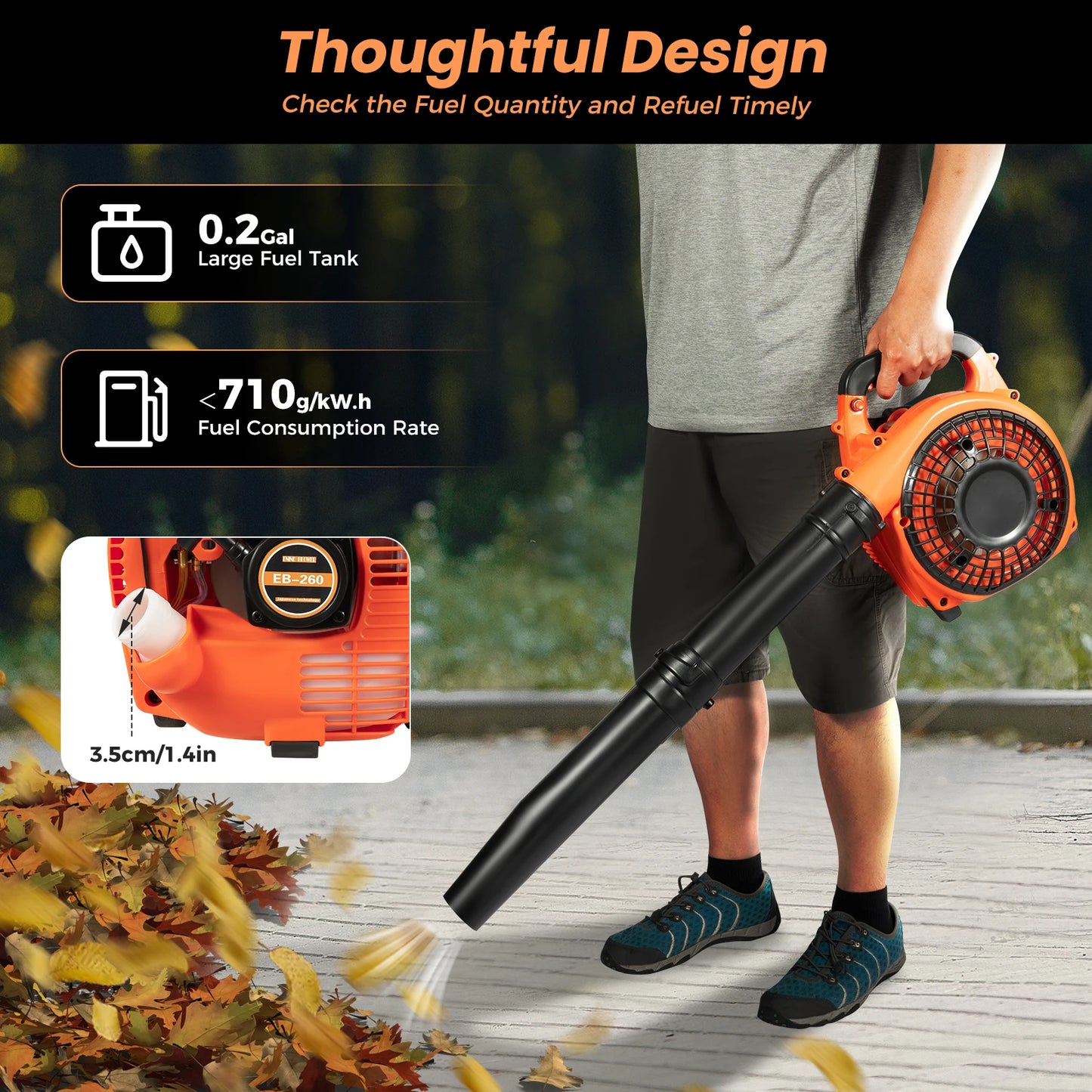 Gas Leaf Blower 25.4cc 2 Stroke Commercial Handheld Tool